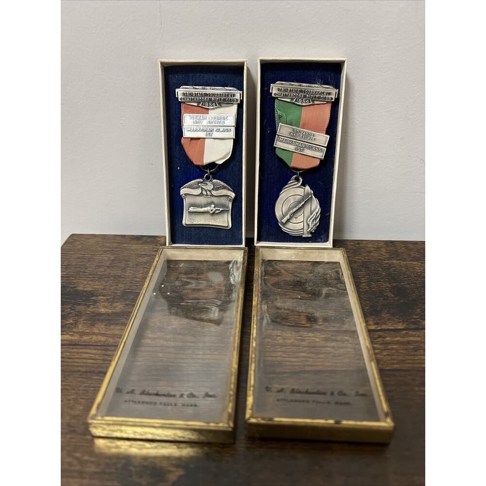 VTG 2x 1954 Tri-State Tournament Chattanooga, TN Rifle Club ~ 1st Place Marksman